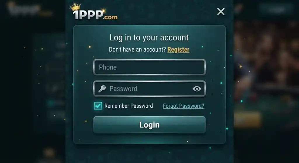1PPP Game login page for Android users in Pakistan
