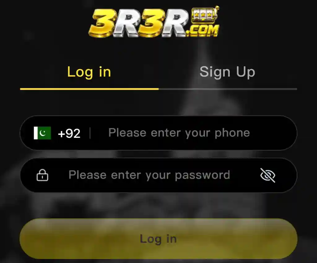3R3R Game login screen for accessing a user account