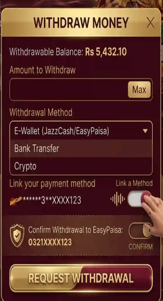 777CB Game Withdraw Image