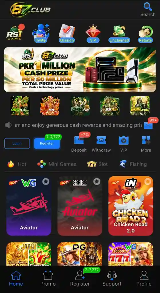 87ClUB GAME DASHBOAD-IMAGE