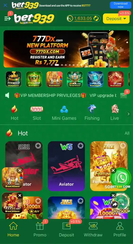 bet939 game dashboad image