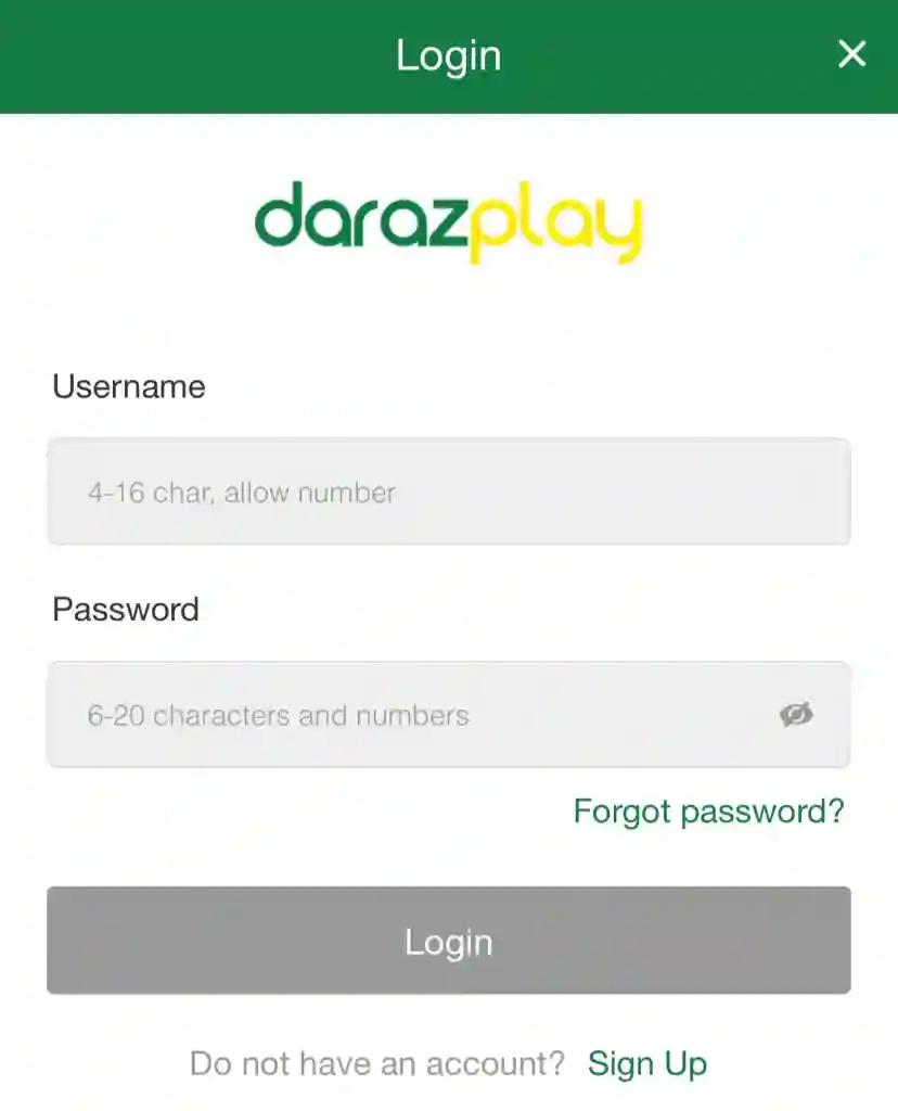 Darazplay Game Login Image