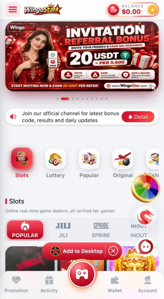 Wingostar-game